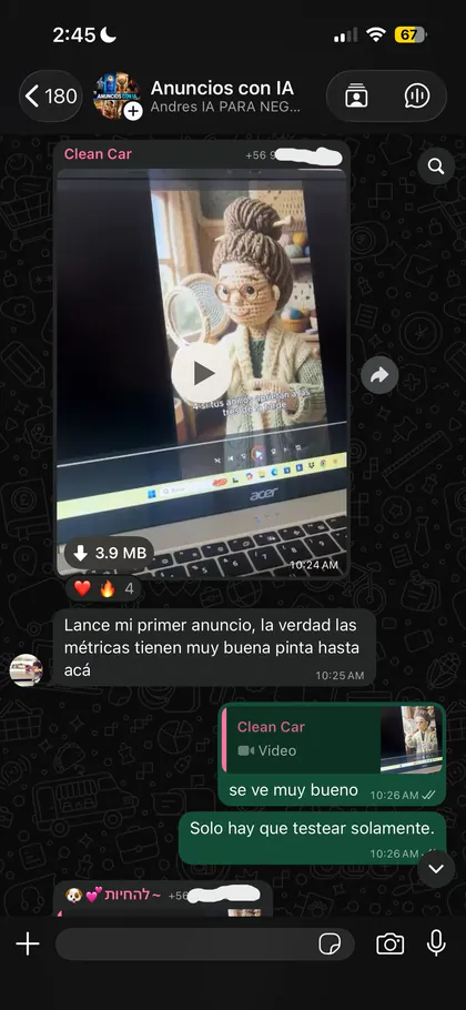 Testimonio de alumno en el grupo de WhatsApp 9